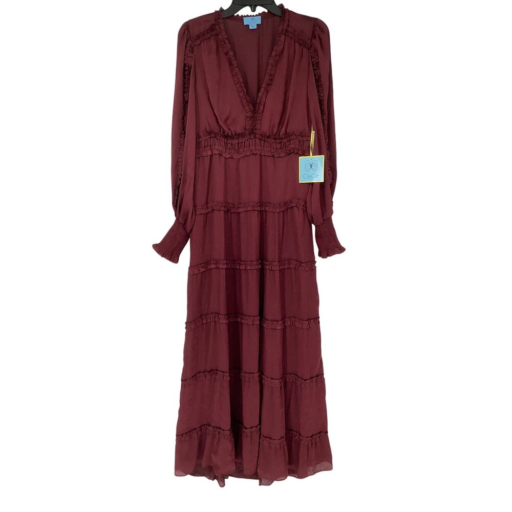 CeCe Burgundy Maxi Dress - Picture 3 of 10
